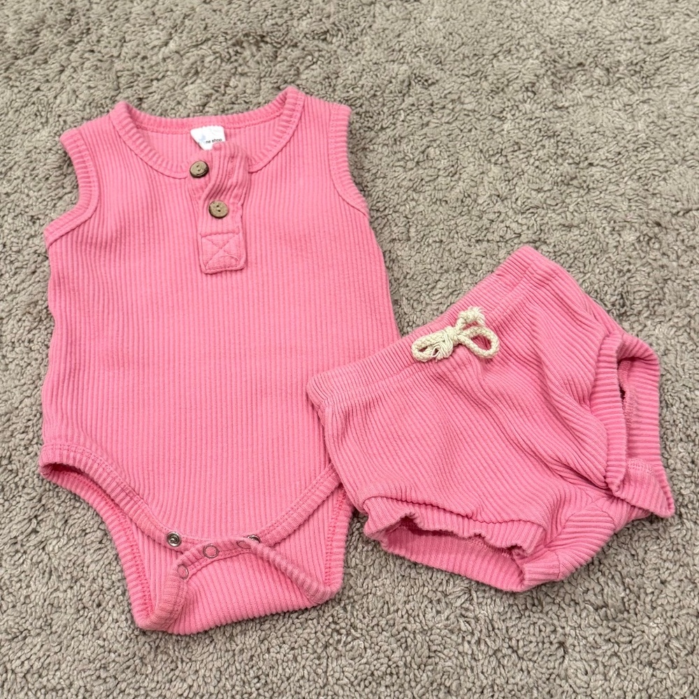 Little One Shop Ribbed Tank & Bloomer Set